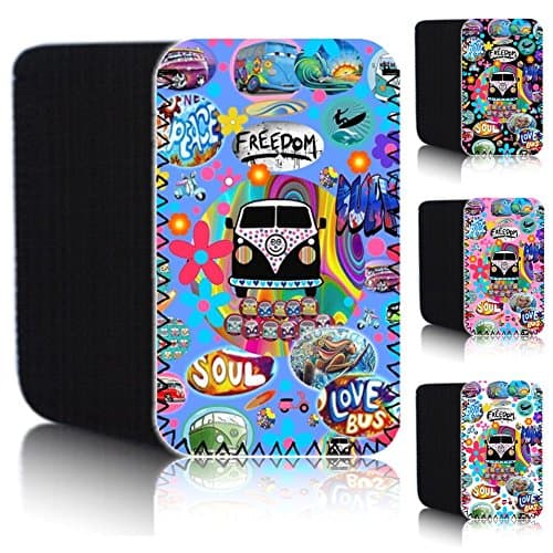 'RETRO CAMPERVAN' (S) Neoprene Case for NOKIA X / X+ / X7 / X2-01 - Shock and Water Resistant Rubber Pouch Cover Protector - Fast Ship - UK (Blue)