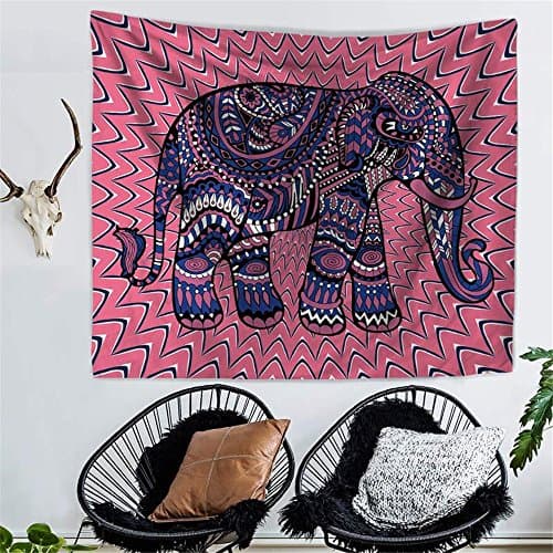 RFVBNM Tapestry,bedspread,Wall murals,Wall Decor Fabric Modern Wall Art,bed Cover,Room divider,curtain,tablecloth,College Dorm,Picnic blanket on the beach and throw,creativity,Elephant Printed Tapestries Decorative Indian Wall Carpet Tapesty,Hippie tapestries,Cotton Handmade upholstery,decorative wall hung,200*150cm