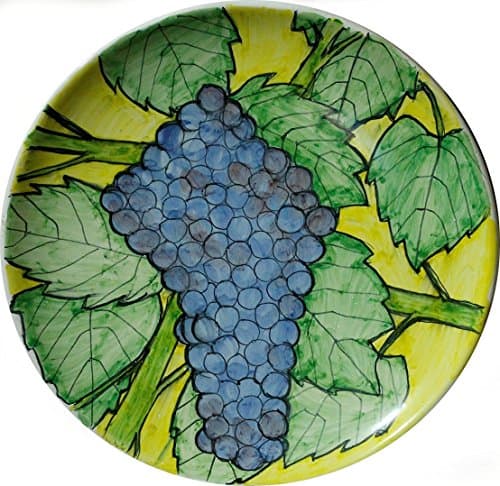 The vineyard - Handmade ceramic plate, dimensions,Diameter 10 inch and Height 1,3 inch,ready to hang on the wall.-Made in Italy,Tuscany, Lucca.Created by Davide Pacini.