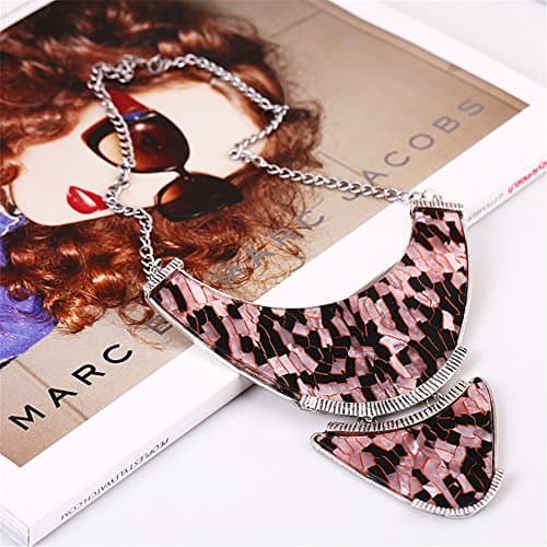 Leopard Cheetah Gold Chunky Statement Clavicle Bib Chain Necklace