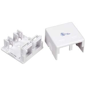2 Port RJ45 Surface Mount Box White (Box only)