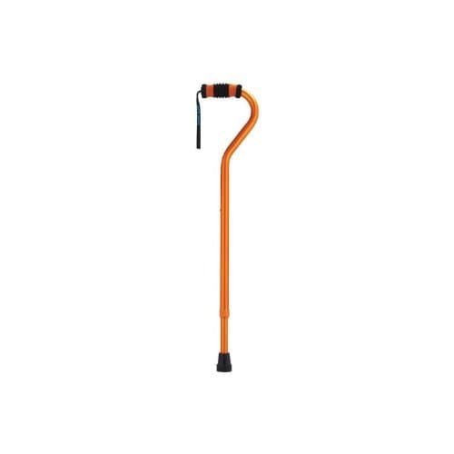 SkyMedStandard Offset Walking Cane Adjustable Aluminum Orange, 10.2 Oz