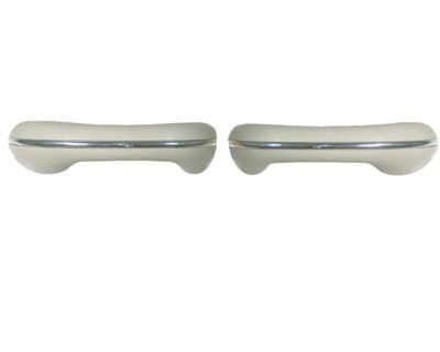 VW Armrests, Pair, Off-White Vinyl, Beetle and Karmann Ghia 1955-1967