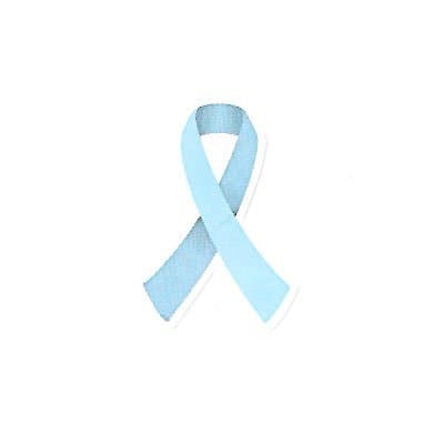 Light Blue Ribbon Stickers | 50 Pack | 1.5" Light Blue Awareness Ribbons