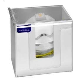 5154-W Long Dust Mask Dispenser with Lid - White Heavy- Duty Plastic