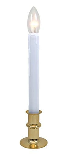 Celestial Lights Ultra Bright, Battery Operated LED Window Candle with Timer (1 Candle, Brass)