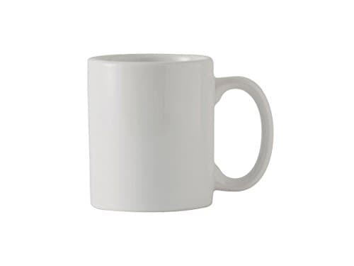 Tuxton China BWM-1202 Mug, 12 oz., 3-1/4" Diameter x 3-7/8"H, C-Handle, Microwave and Dishwasher Safe, Oven Proof, Fully Vitrified, Ceramic, DuraTux, White, Pack of 24