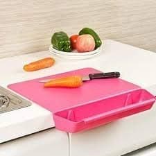 Anva Cutting Chopping Board with Removable Basket Container Pink