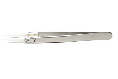 Authentic Faforward Precision White Ceramic Tweezers - Non-Conductive and Heat Resistant to High Temperatures for Pinching Coils While Firing -- (Pointed)