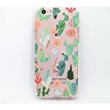 iPhone 7 , Colorful Rubber Flexible Silicone Case Bumper for Apple Clear Cover - Watercolor Cactus