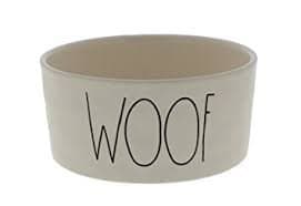 Rae Dunn Artisan Collection Extra-Large 9 " Diameter Pottery Pet Bowl 3 1/2 " Deep WOOF