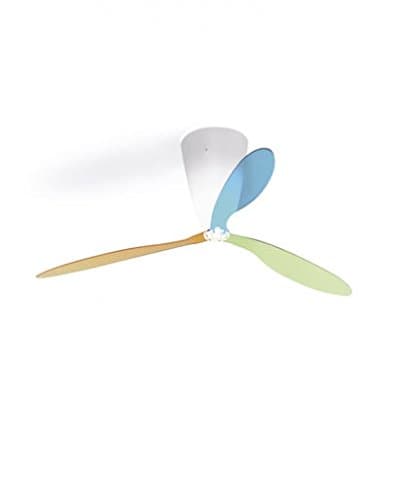 Blow ceiling fan - 110 - 125V (for use in the U.S., Canada etc.), Screen Print blades, orange blade s set