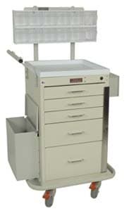 Five Drawer Mini Line Phlebotomy Cart Package with Breakaway Lock #3245BPB
