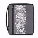 Bible Cover-Organizer-Gray Lace-Large