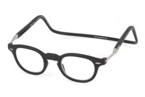 Reading Glasses CliC Flex Vintage Frosted Black/Black Rubber-Strength +1.00