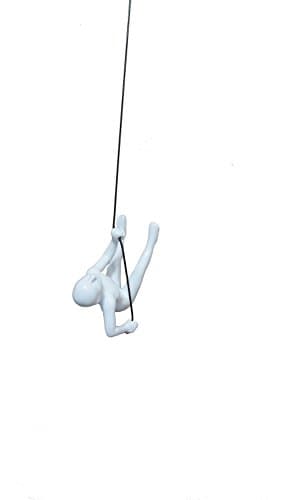 Climbing Man White color Position 2 Hanging Wall Piece Of Art By ELADITEMS – Solid, Durable Polyresin Construction – Handmade, Highly Motivational Home Decor Item