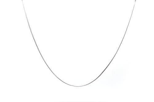 Millardo Jewelry Basic Collections 1.2mm Wide 18K White Gold Ultra Slim Rope Chain Necklace (22 Inches)