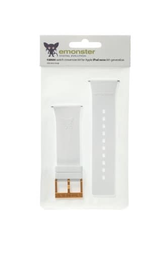 nanox - Apple iPod nano silicone strap (White strap / Orange buckle)