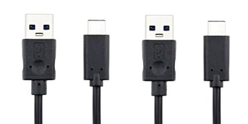 USBelieve USB Type C (USB-C) to Type A Male (USB 3.0) Charge and Data Sync Cable for Samsung Galaxy S8, Galaxy S8 Plus , Nexus 5X, 6P, Pixel, LG V20 G6 and Type-C Phone (USB-C-Cable 2x Black 1M)