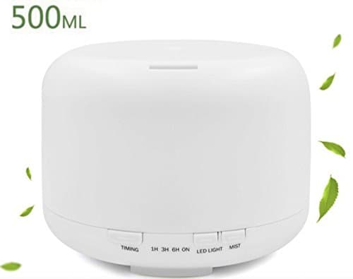 Essential Oil Diffuser, Haranges 500ml Ultrasonic Aromatherapy Diffusers Cool Mist Aroma Diffuser with 7 LED Color Changing Lamps and Timer Settings for Office Home Bedroom Living Room Study Yoga Spa