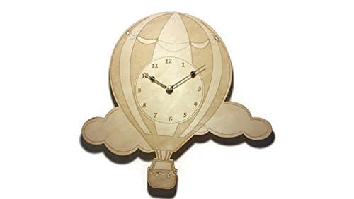 Hot Air Balloon in the Clouds Wall Clock - 11 in by 10.5 in - Birch