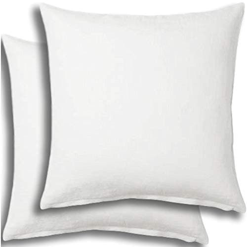 Set of 2 - Pillow Insert 32x32 Decorative Throw Pillow Inserts - Euro Sham Stuffer for Sofa Bed Couch Square White Form 2 Pack - Hypoallergenic Machine Washable and Dry Polyester - Made in USA