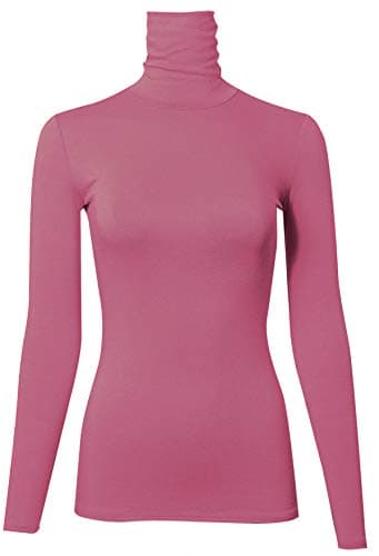 PINMUSE Women's Long Sleeve Quality Turle Neck Top Pullover Made in USA S to 3XL