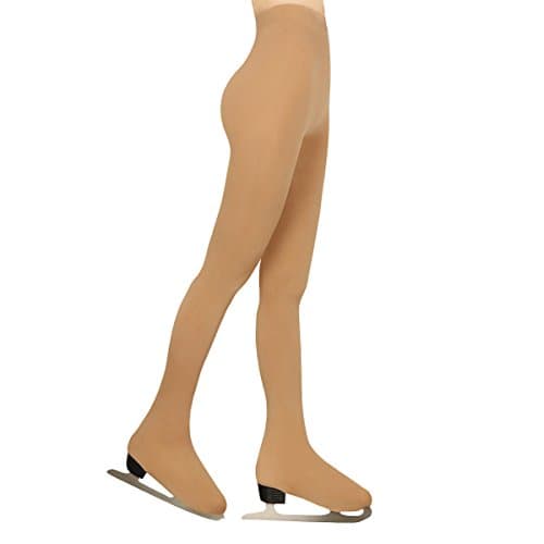 Posher FL6 Girls Student Tan Boot Cover Evolution Figure Skating Tights (Size 8-11)