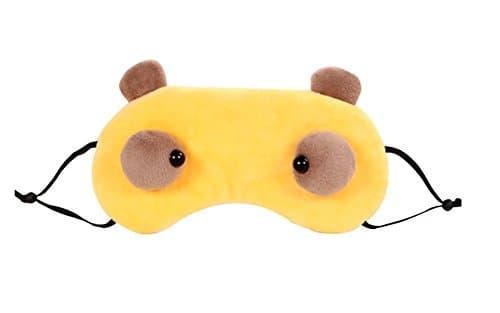 Cute Big Eye Sleeping Eye Mask & Blindfold with Removeable Ice Bag Relieves Insomnia and Stress Yellow by AKEBA