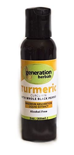Generation Herbals Turmeric Curcumin Liquid Extract Made with Whole Black Pepper for Maximum Absorption. No Alcohol. Recommended For All Ages. Manufactured, Tested Under the Guidance of Michael Sanft