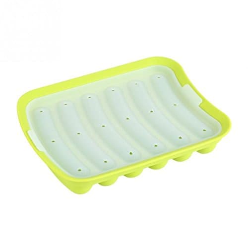 Kitchen Accessories Sausage Hot Dog Making Silicone Mold With 6 Cavity DIY Gadget Cake Baking Kitchen Tools (6.7x5.44inch, Green)