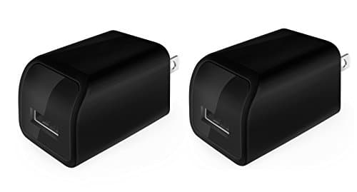 Wall Charger, 2 Pack 5V 1A Universal USB Wall Charger/Travel Charger Single port for iPhone 7 / 6S / Plus, Samsung Galaxy, Motorola, HTC, Other Smartphone (Black)