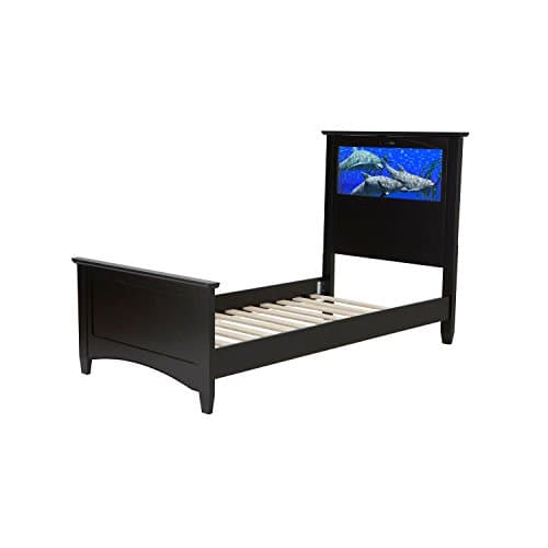 LightHeaded Beds 20277 Canterbury Twin Kids Bed with Changeable Back-Lit LED Imagery Headboard, Satin Black