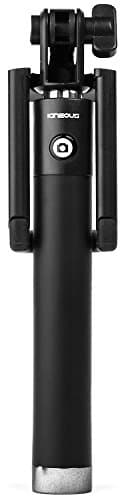 Best New Selfie Stick - Igneous™ SELFire Pro Compact Handheld Monopod Extendable Selfie Stick with Built-in Bluetooth Remote Shutter and Foldable U-Shape Adjustable Phone Holder for iPhone 6, iPhone 6 Plus, iPhone 5 5s 5c, Android - Black