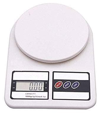 DEYOMKAR Electronic Kitchen Digital Weighing Scale (Upto 10 Kg) with Silicone Brush (1 PC, White)