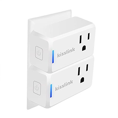 kisslink 2 Piece Wi-Fi Smart Plug Mini, Works with Amazon Echo, Compact Design, No Hub Required, Remote Control for Household Appliances