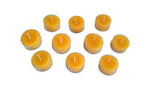 100% Pure Beeswax Tea Lights Candles, 4 Hour burning time, pack of 25 (25)