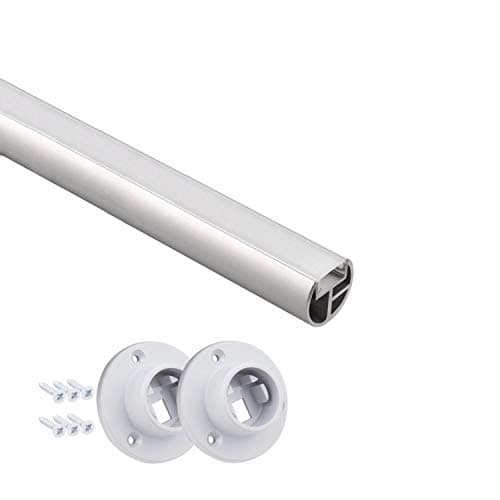 5X Wardrobe Rail for LED Strip Hanging Rail 2M Free END Supports & Screws