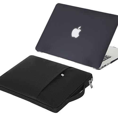 iDonzon Newest MacBook Pro 13 inch Case Set 2016-2019 Release A2159/A1989/A1706/A1708, 2 in 1 Bundle, Soft-Touch Hard Protective Cover and 13.3" Carrying Laptop Sleeve with Handle - Black