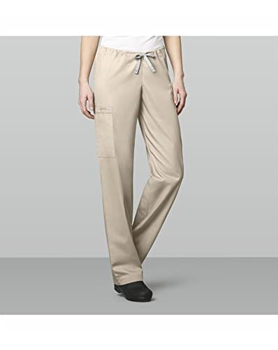 Wonderwork Unisex Cargo Scrub Pant Large Khaki