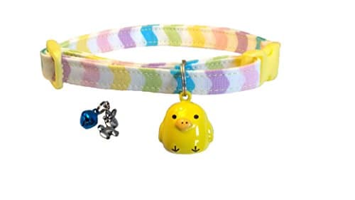 Cat Collar With Two Sets Of Charms Chick Bell Charm And Easter Bunny With Bell Breakaway For Safety