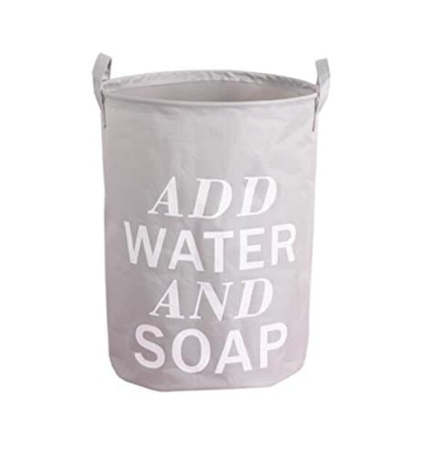 Foldable Laundry Basket Polyester Storage Bag Hamper Waterproof Toys Organizer Tidy Clothes Holder White - intl