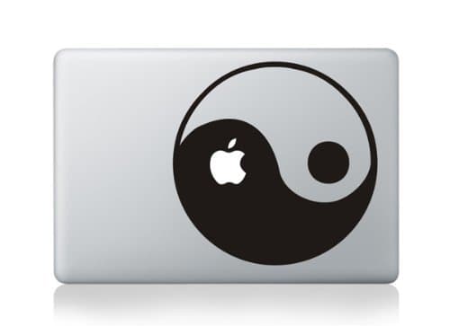 Ying Yang Apple MacBook sticker decal vinyl by Mac Tatt! Customize your Macbook Laptop!