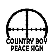 COUNTRY BOY PEACE SIGN VINYL STICKER