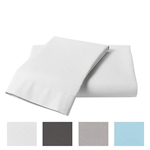 400 Thread Count 100% Cotton Duvet Cover Set, Durable and Fade Resistant, Ultra Soft, Zipper Closure, Full/Queen, White Solid