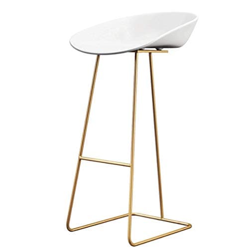 QenDsx Dining chair Iron Bar Stool Simple Home Backrest High Chair Creative Bar Chair A+ (Color : Gold, Size : 75CM)