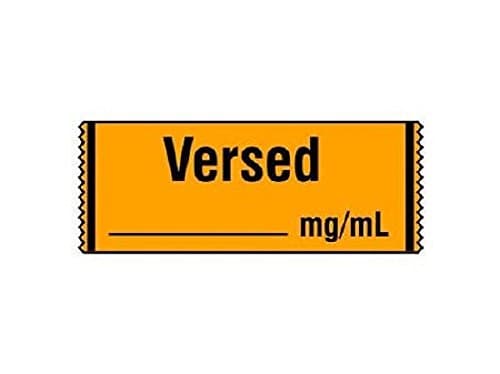 Shamrock Scientific Pharmacy Label Orange VERSED __mg/mL/Date __/Time_/Initial _