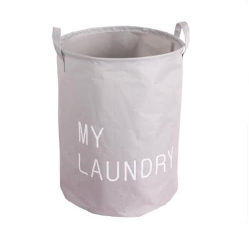 Foldable Laundry Basket Polyester Storage Bag Hamper Waterproof Toys Organizer Tidy Clothes Holder White - intl