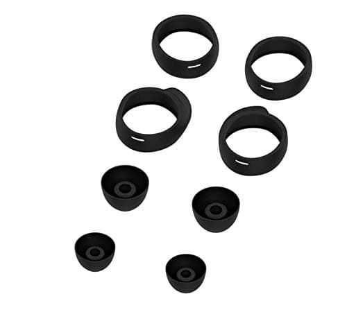 For Samsung Galaxy Buds Ear tips Wing Replacement Silicone Ear buds Cover Miayaya 8 pcs Fit in the Case when Charging (Black)