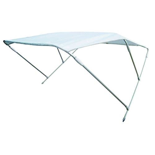 MiDMarine Boat Bimini Top Canopy - 3 Bow White, Width 110cm - 130cm